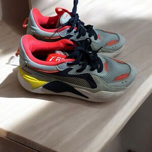 Puma RS X Running System Mens Casual Sneakers Shoes Ice Gray Coral Yellow Size 6